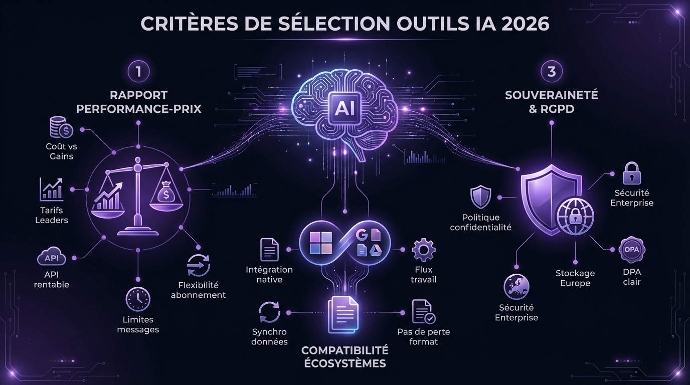 Analyse des critères de performance et de coût pour les outils d'intelligence artificielle en 2026