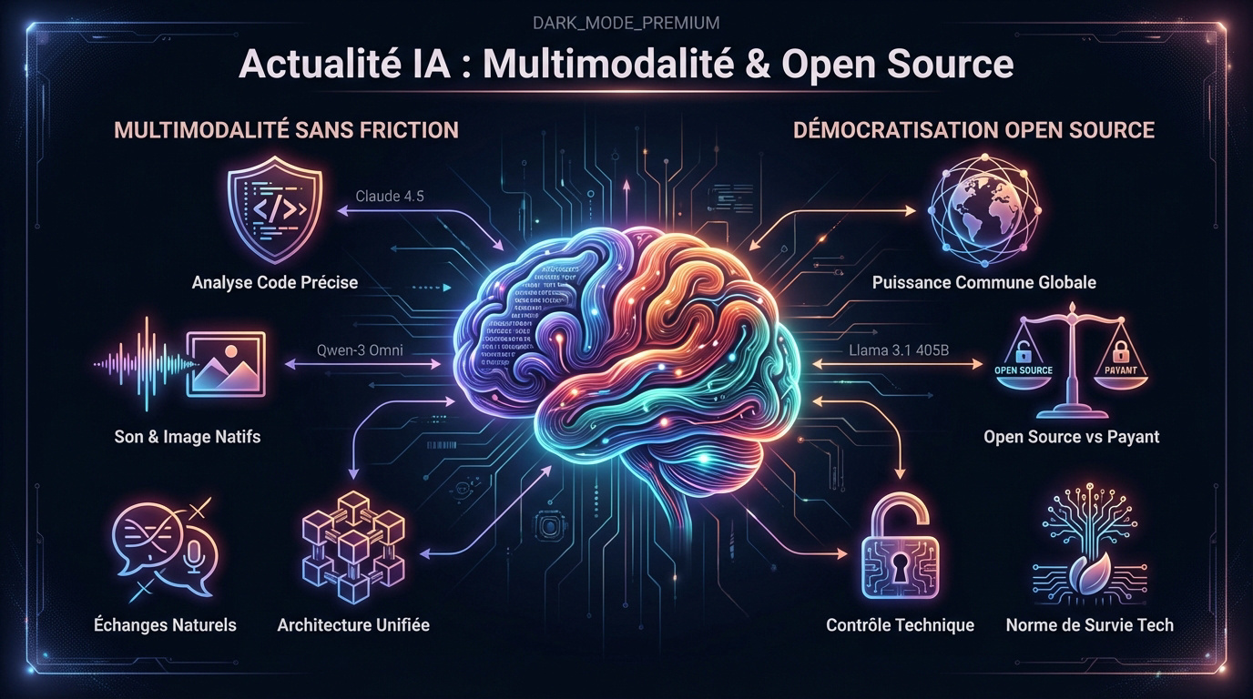 Illustration des avancées des modèles d'intelligence artificielle multimodaux et open source