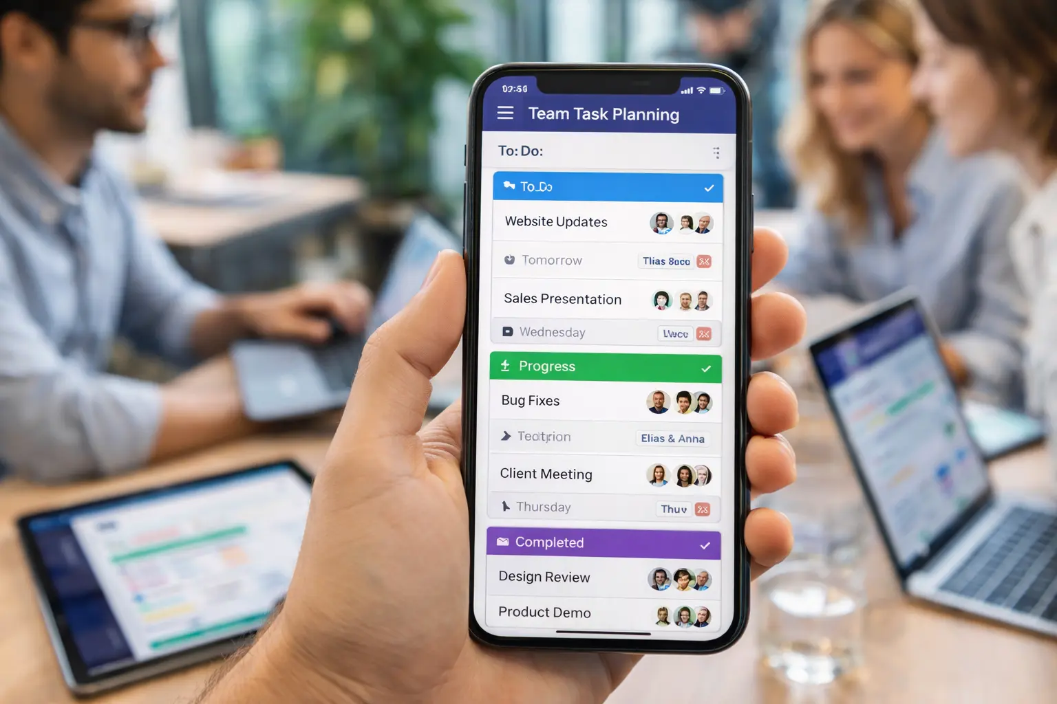 application planification tâches équipe